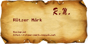 Rötzer Márk névjegykártya